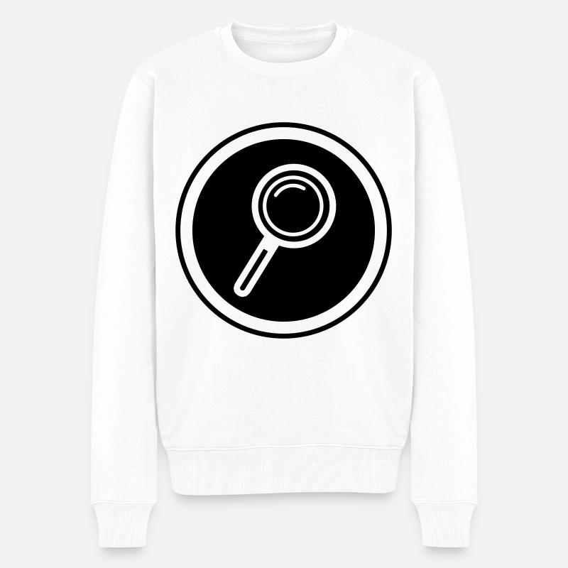 Lupe Symbol - Männer Premium Bio Pullover - Weiß