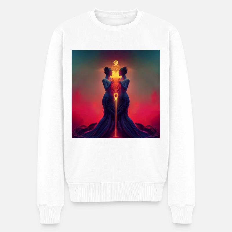 Zwillinge - Männer Premium Bio Pullover - Weiß