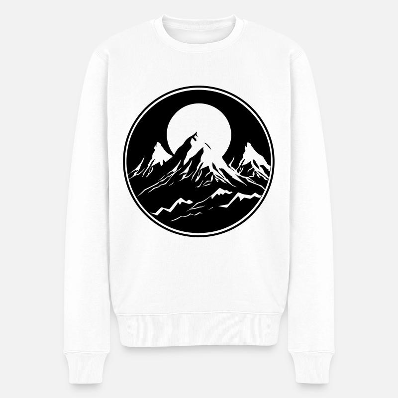 Montagnes Nature Montagnes Silhouette - Pull Premium bio Homme - blanc