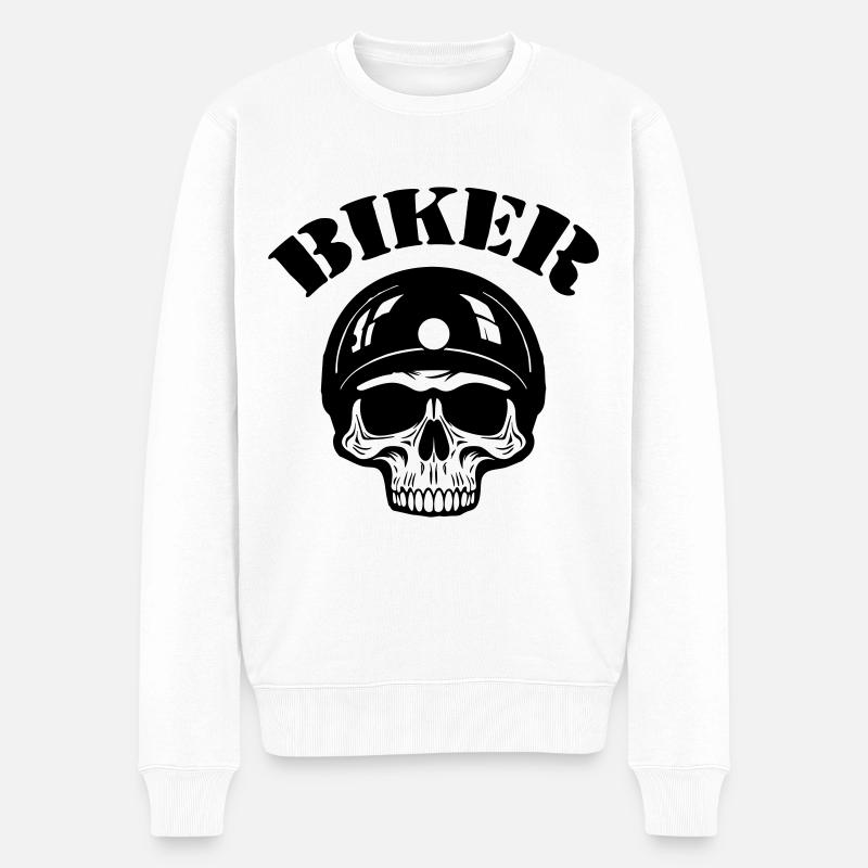 Skeleton Biker - Pull Premium bio Homme - blanc