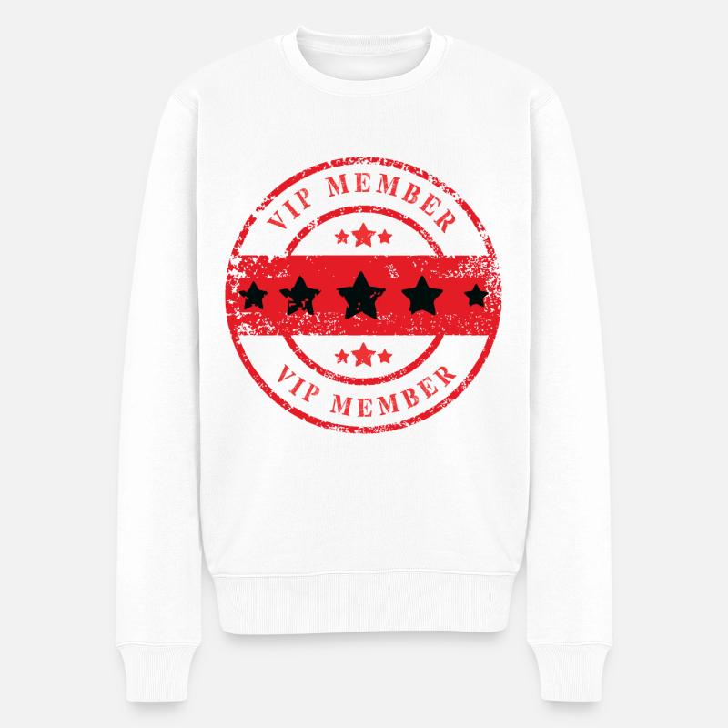 Vip Member Stempel - Männer Premium Bio Pullover - Weiß