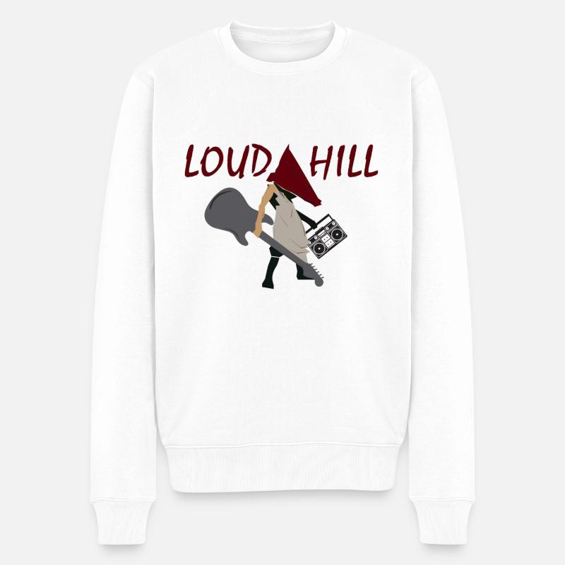 Loud Hill Pyramidenkopf Monster Geschenkidee - Männer Premium Bio Pullover - Weiß