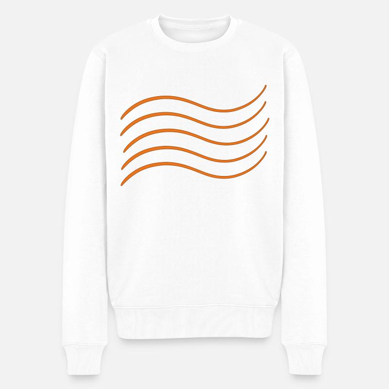 Element Wasser, Luft, Feuer. Wellen. Notenlinien - Männer Premium Bio Pullover - Weiß