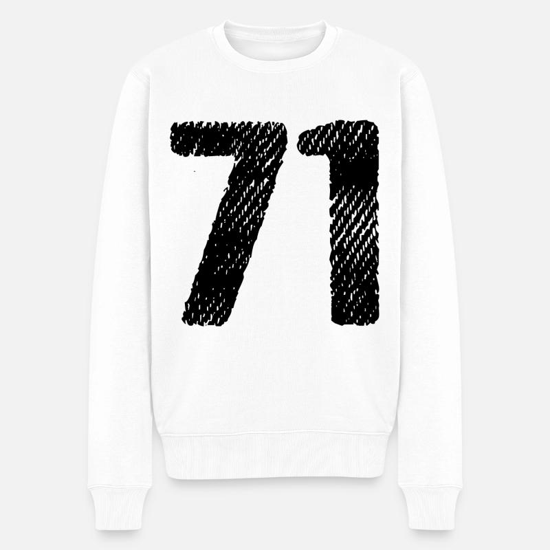 71 Zahl Trikot - Männer Premium Bio Pullover - Weiß