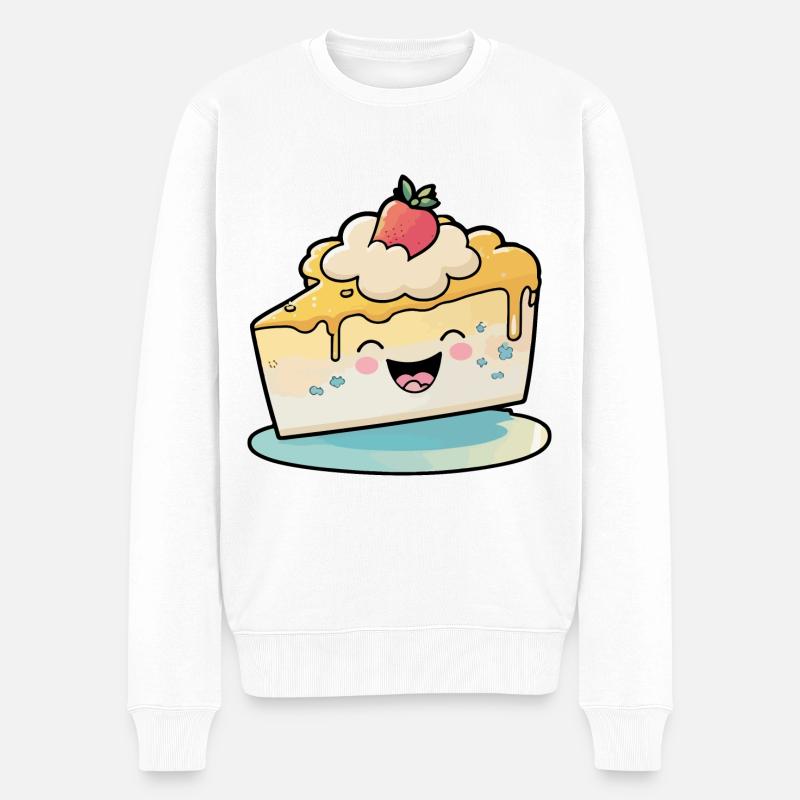 Cheesecake Comic - Männer Premium Bio Pullover - Weiß