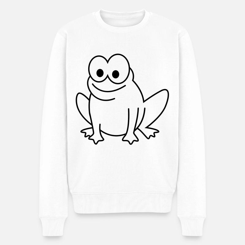 Frosch Comic Tier - Männer Premium Bio Pullover - Weiß