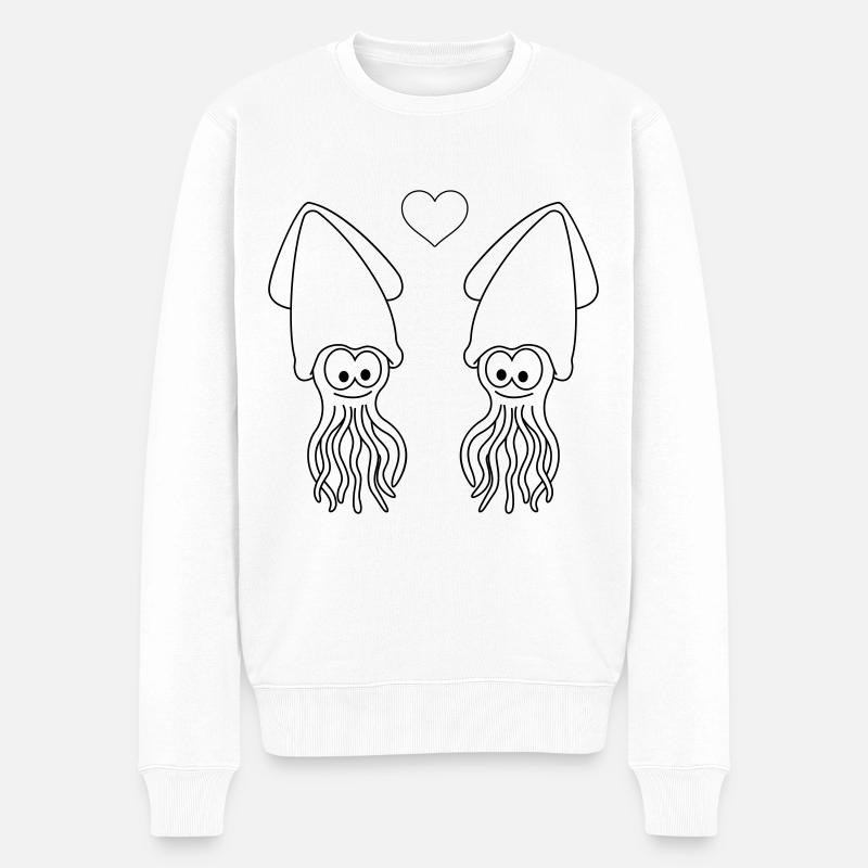 Squid Comic Couple Amour - Pull Premium bio Homme - blanc