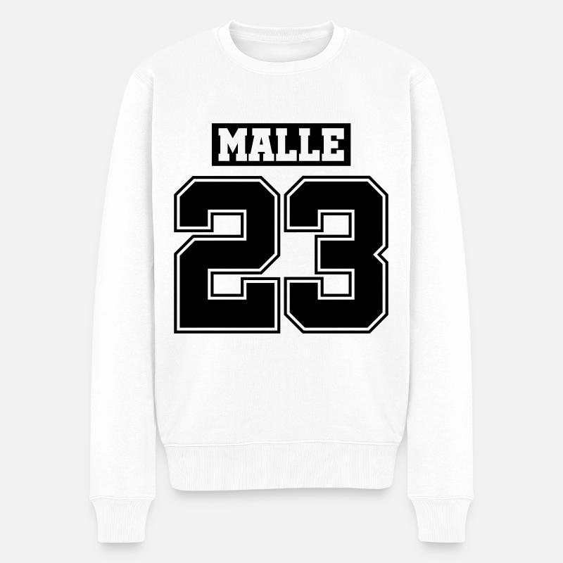 Malle 23 - Männer Premium Bio Pullover - Weiß
