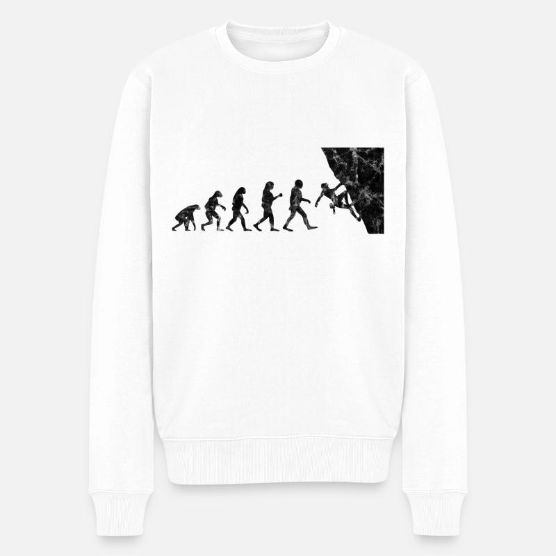 Klettern climbing Kletterer Bouldern Kletterwand - Männer Premium Bio Pullover - Weiß