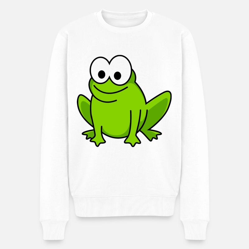 Frosch Comic Tier - Männer Premium Bio Pullover - Weiß