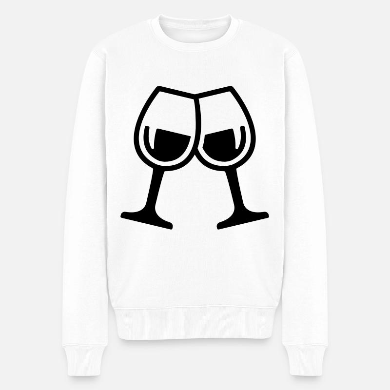 Wein Gläser - Männer Premium Bio Pullover - Weiß