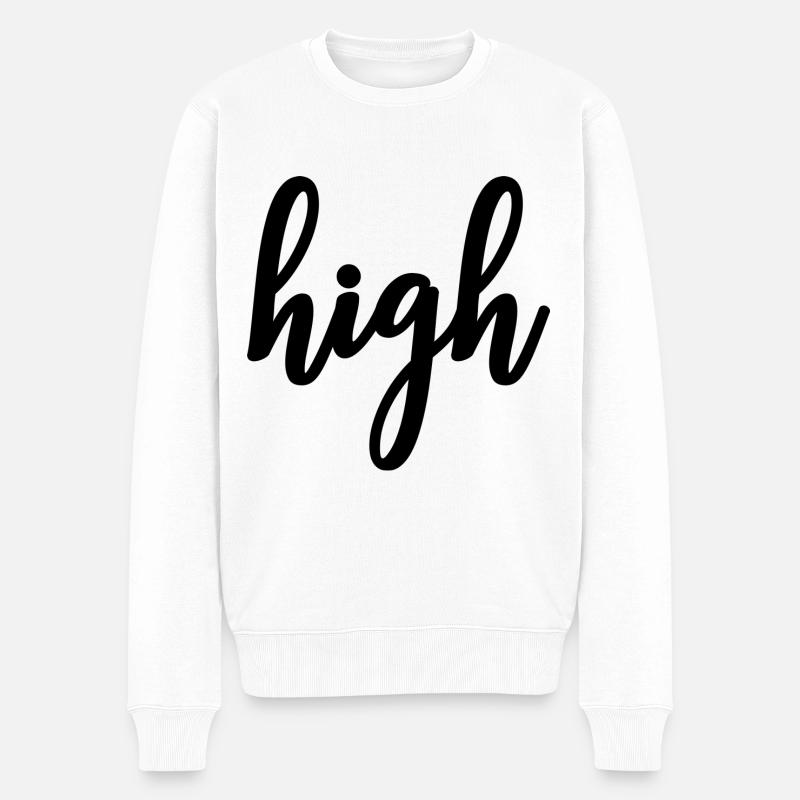 High - Männer Premium Bio Pullover - Weiß