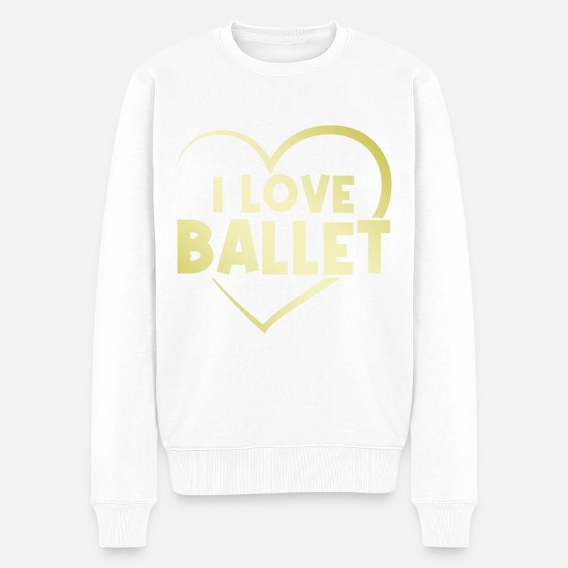 Ich liebe Ballett - Männer Premium Bio Pullover - Weiß