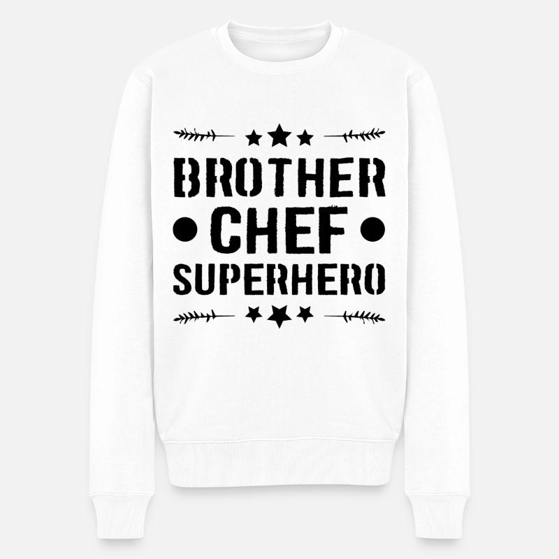 Bruder Chef Superheld - Männer Premium Bio Pullover - Weiß