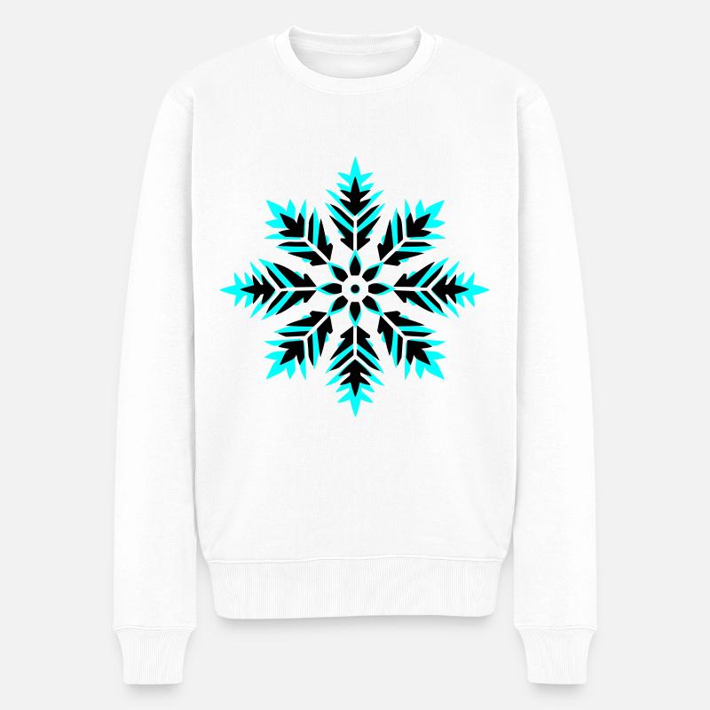 Schneeflocke Icon Winter - Männer Premium Bio Pullover - Weiß