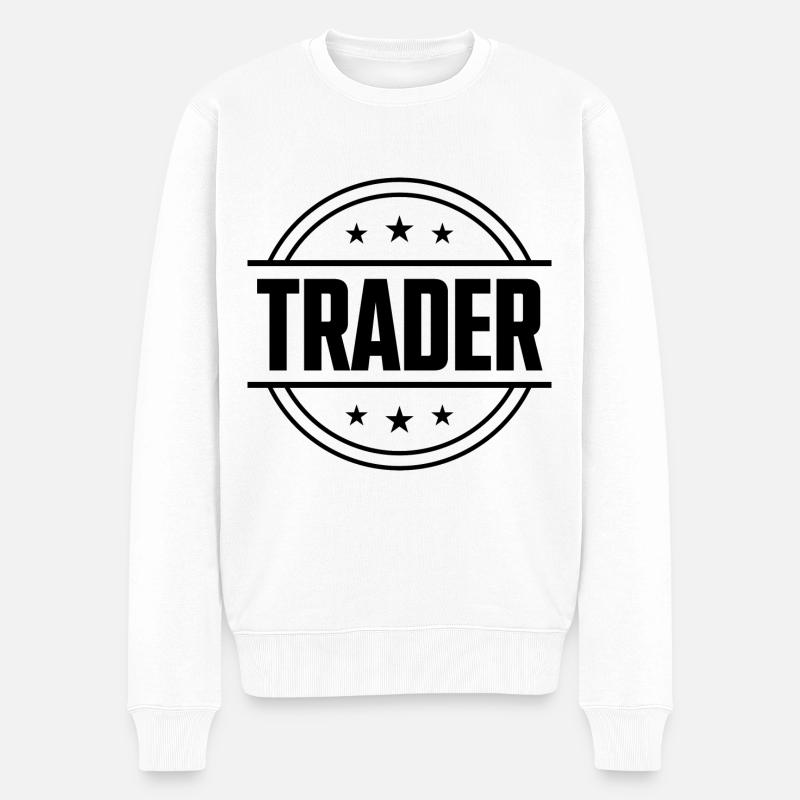 Trader Beruf - Männer Premium Bio Pullover - Weiß