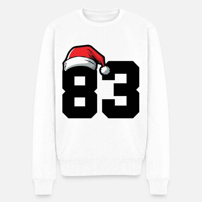 83 Zahl Weihnachten - Männer Premium Bio Pullover - Weiß
