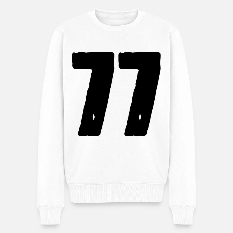 Maillot numéro 77 - Pull Premium bio Homme - blanc