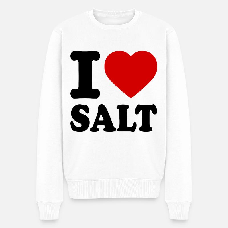 I love salt - Männer Premium Bio Pullover - Weiß