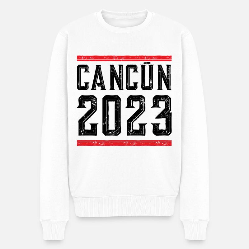 Cancun 2023 - Männer Premium Bio Pullover - Weiß
