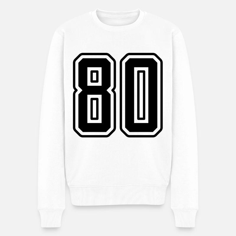 Symbole de nombre 80 - Pull Premium bio Homme - blanc