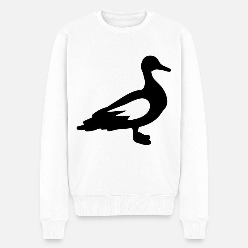 Ente Tier - Männer Premium Bio Pullover - Weiß