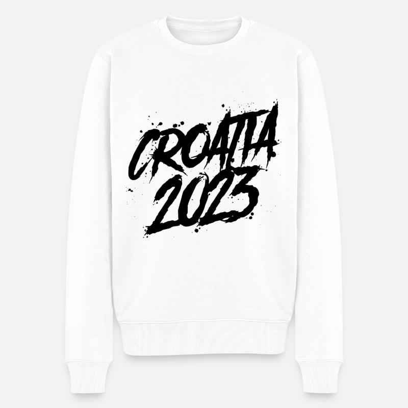 Croatia 2023 - Männer Premium Bio Pullover - Weiß