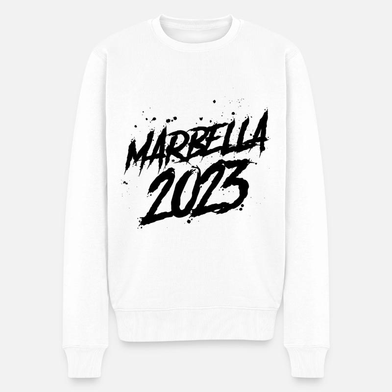 Marbella 2023 - Männer Premium Bio Pullover - Weiß