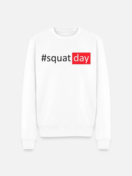 #squatday - Männer Premium Bio Pullover - Weiß