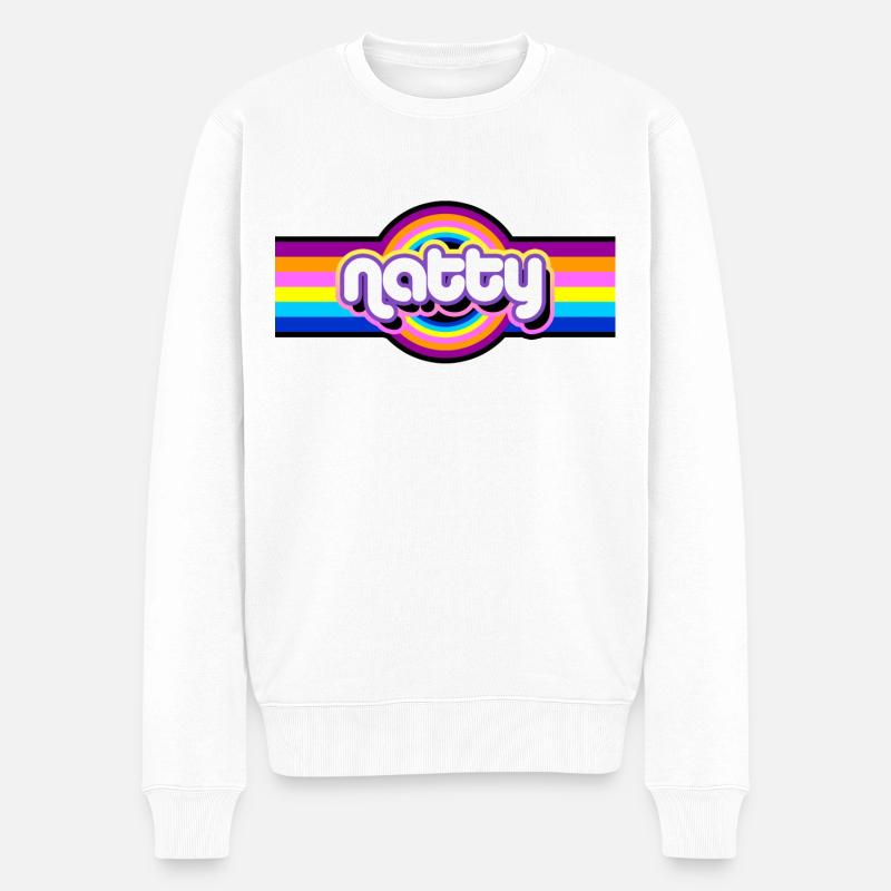Natty Rainbow - Männer Premium Bio Pullover - Weiß