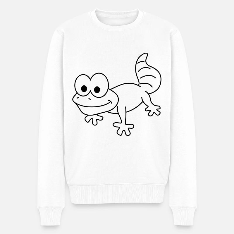 Gecko Comic Animal - Pull Premium bio Homme - blanc