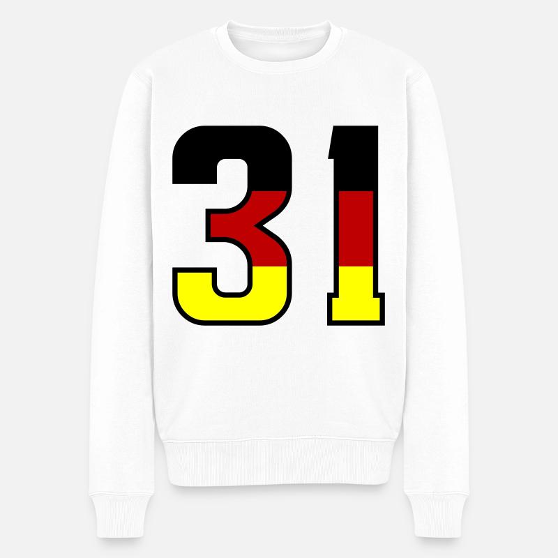 31 Symbole numérique Allemagne - Pull Premium bio Homme - blanc