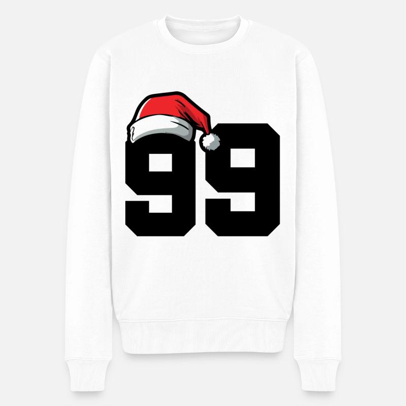 99 Numéro Noël - Pull Premium bio Homme - blanc