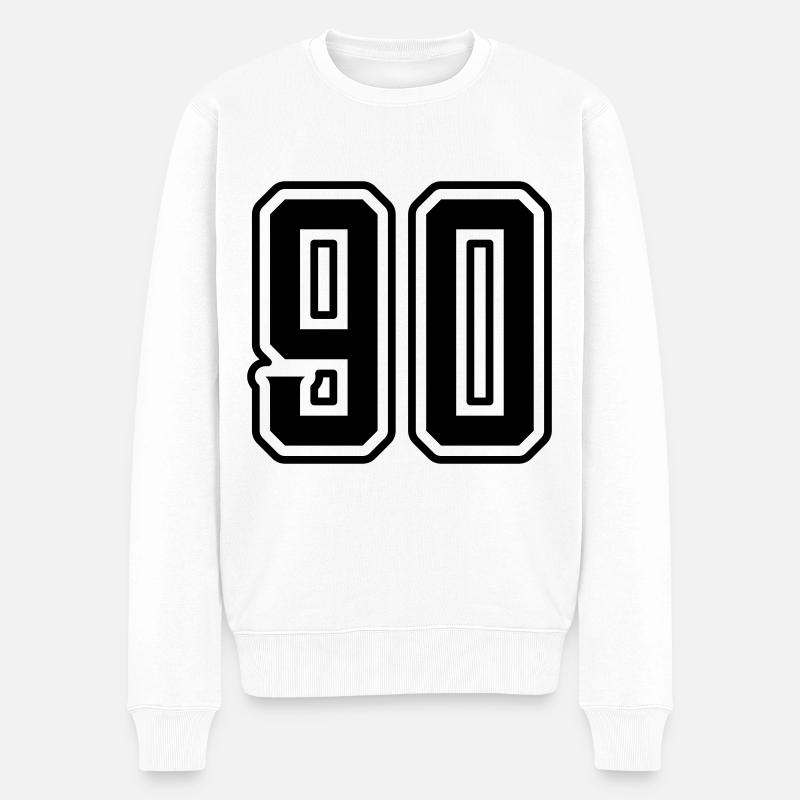 90 Zahl Symbol - Männer Premium Bio Pullover - Weiß