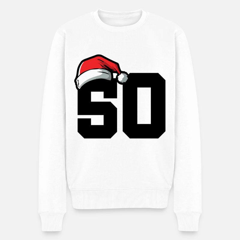 50 Numéro de Noël - Pull Premium bio Homme - blanc