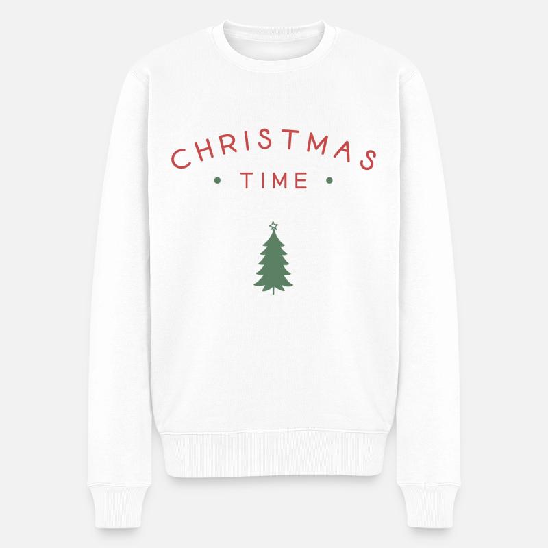 Weihnachtszeit - Männer Premium Bio Pullover - Weiß