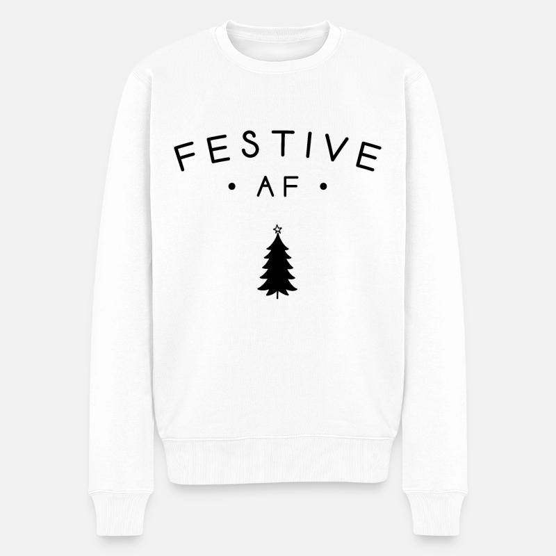 Festlicher AF - Männer Premium Bio Pullover - Weiß