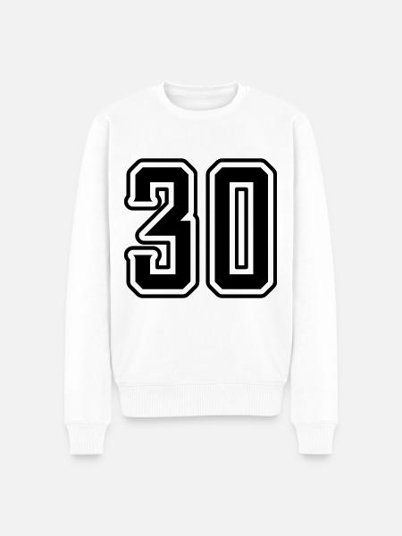 30 Zahl symbol - Männer Premium Bio Pullover - Weiß