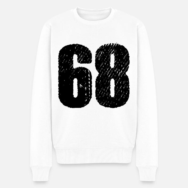 68 Zahl Trikot - Männer Premium Bio Pullover - Weiß