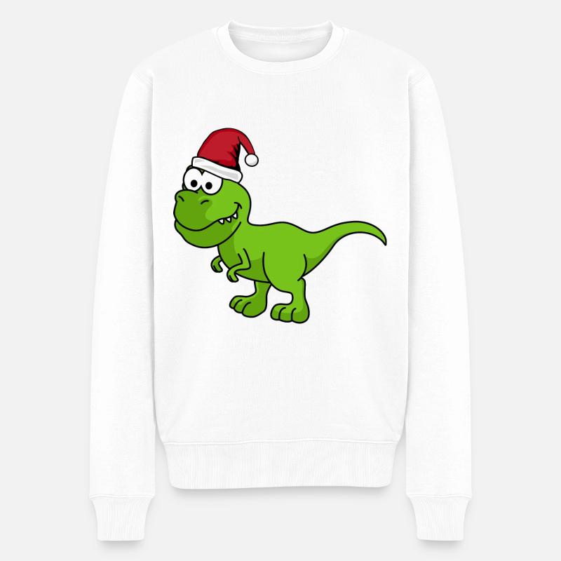 Dinosaure T-Rex Noël - Pull Premium bio Homme - blanc