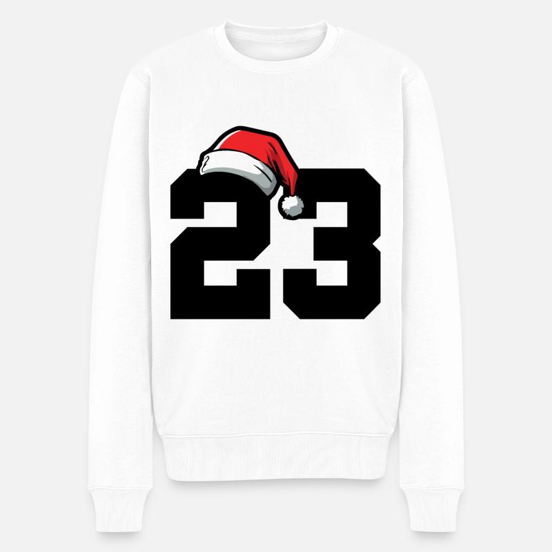 23 Zahl Weihnachten - Männer Premium Bio Pullover - Weiß