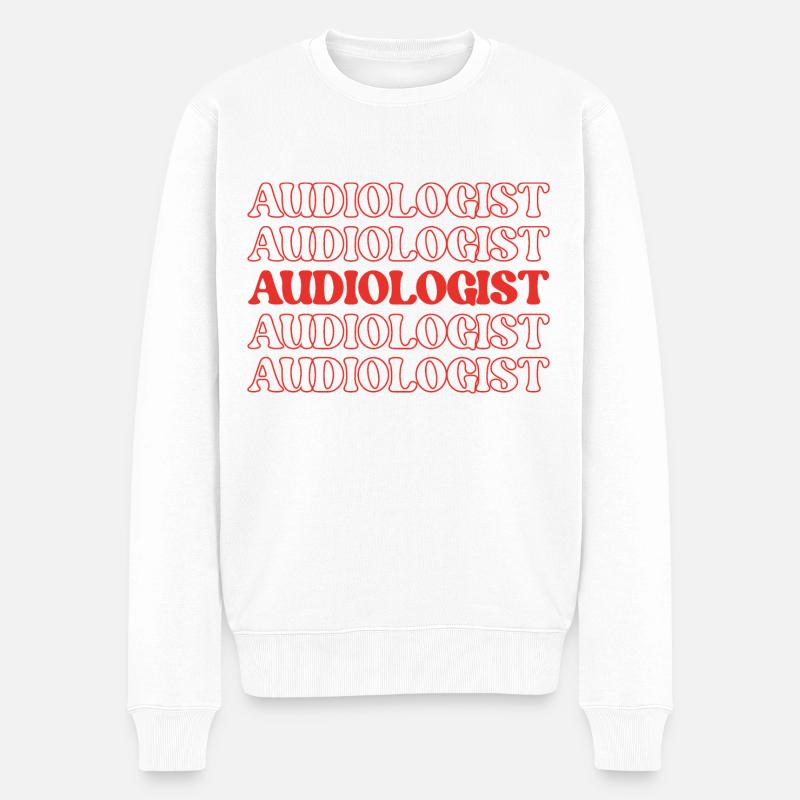 Audiologe Hörgeräteakustiker Ohr - Männer Premium Bio Pullover - Weiß