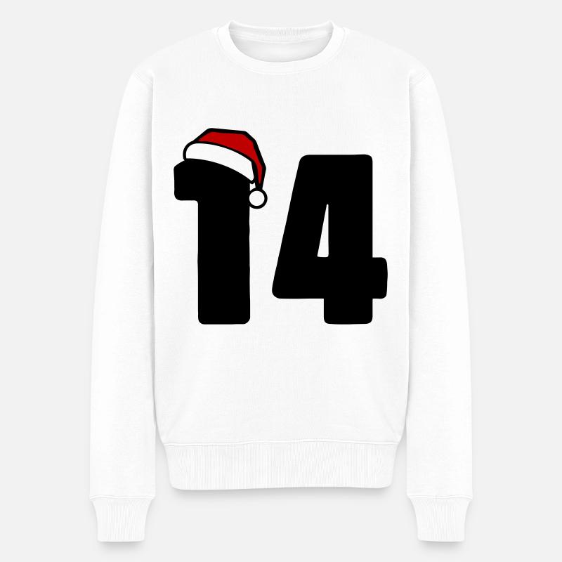 14 Numéro de Noël - Pull Premium bio Homme - blanc