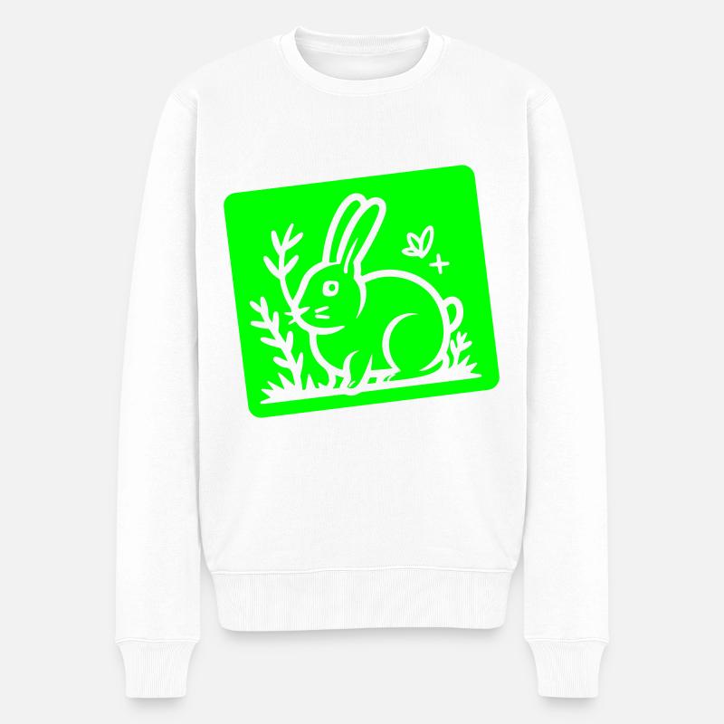 Lapin de Pâques Pâques - Pull Premium bio Homme - blanc