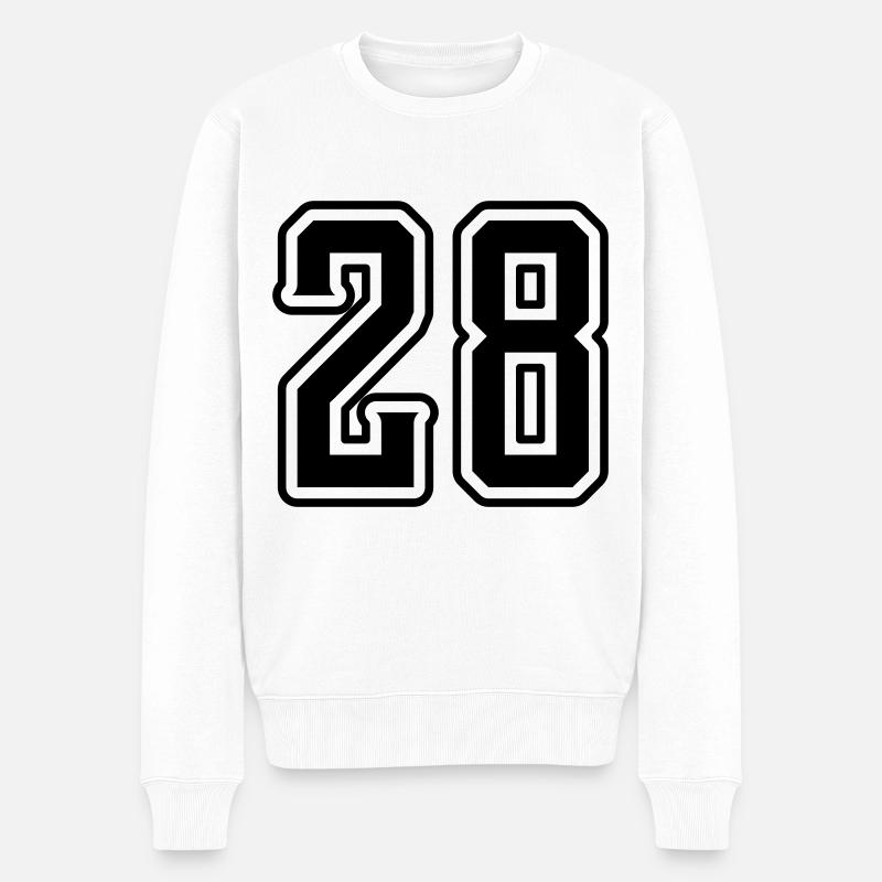 28 Zahl symbol - Männer Premium Bio Pullover - Weiß
