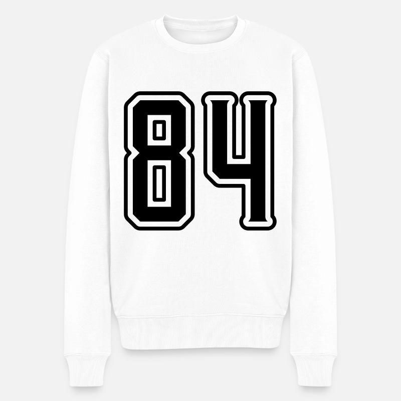 84 Zahl Symbol - Männer Premium Bio Pullover - Weiß