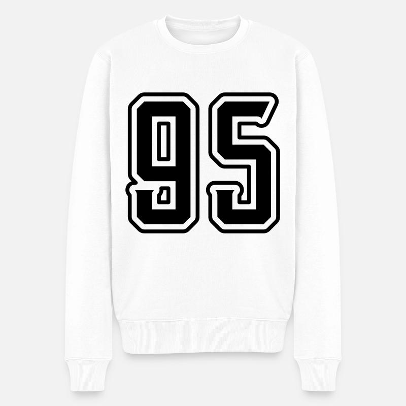 95 Zahl Symbol - Männer Premium Bio Pullover - Weiß