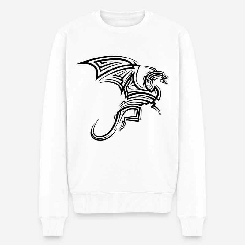 Tatouage tribal dragon - Pull Premium bio Homme - blanc