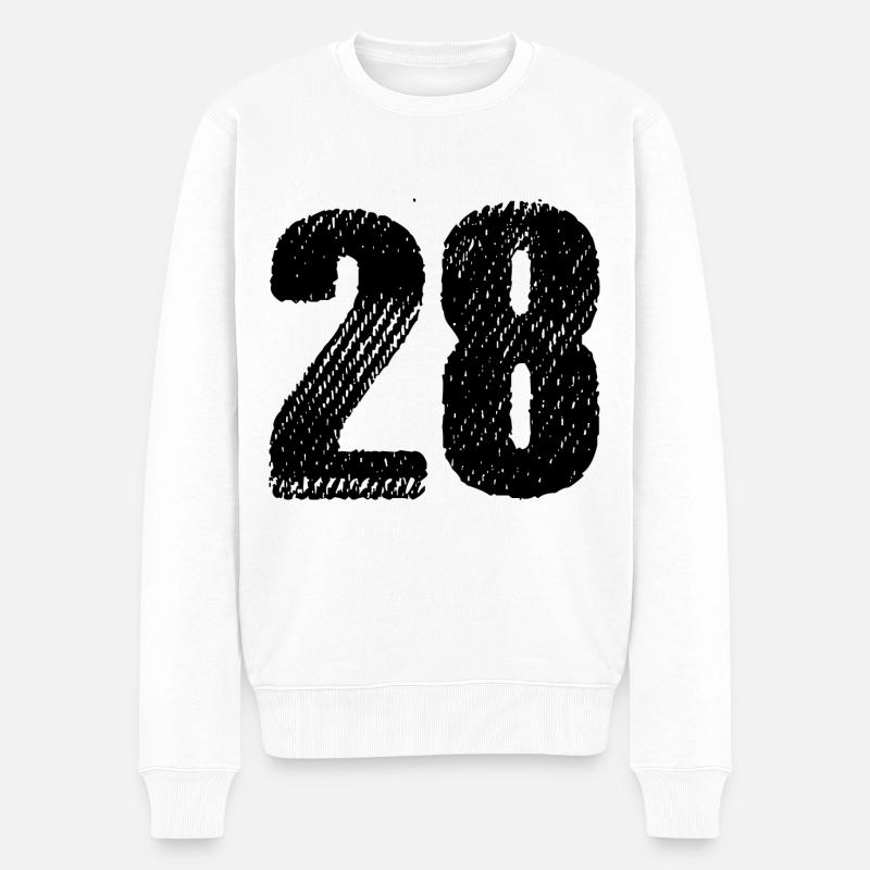 28 Zahl Trikot - Männer Premium Bio Pullover - Weiß