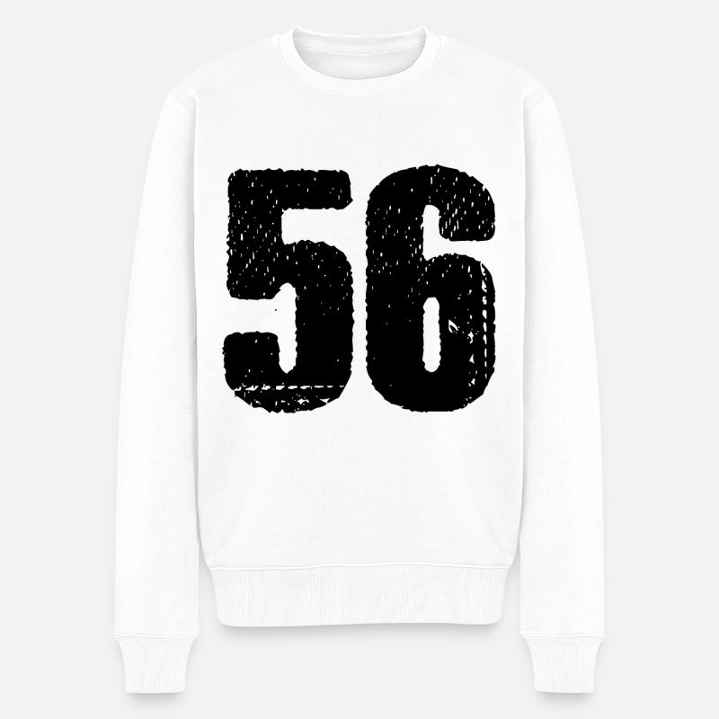 56 Zahl Trikot - Männer Premium Bio Pullover - Weiß